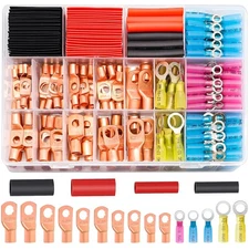 Twidec/180PCS Battery Cable Ends AWG 2 4 6 8 10 12 14 16 Gauge Copper 180PCS 