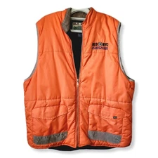 VTG 90s Men DLO NYC Orange Zip Vest 3X Urban Workwear Hip Hop Streetwear 
