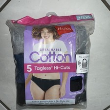 Hanes Womens Tagless Breathable Cotton Hi-Cuts 5-Pack Size 9/2XL Comfort Fit