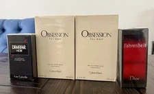 Fahrenheit Christian Dior / Drakkar 1.7 Calvin Klein Obsession 4.2 lot of 4 NEW