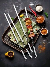 Stainless Steel BBQ Skewers (Set of 5) – Perfect for Grilling Meat & Veggies