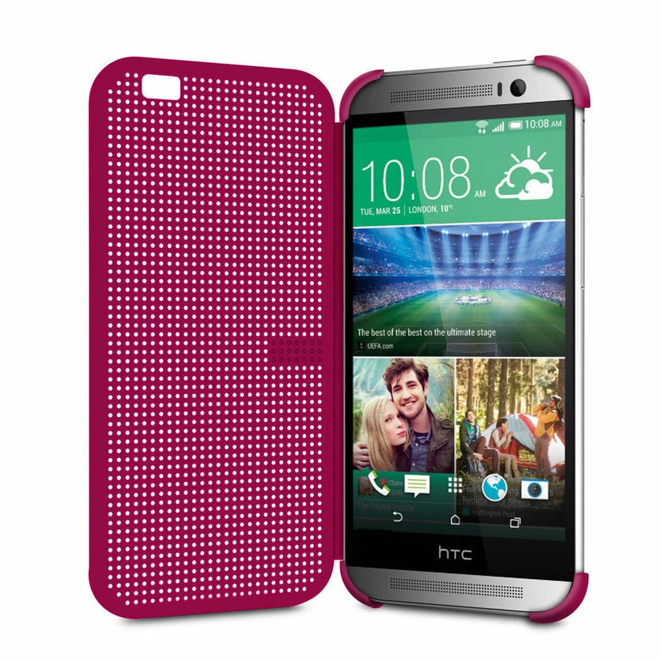 Genuine HTC Dot View Case for HTC One M8 Smartphone Magenta Purple Baton Rouge - Image 2 of 4