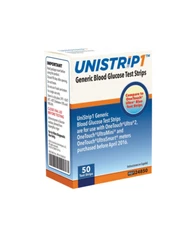 UniStrip Glucose 50 Test Strips  Onetouch Ultra Meter