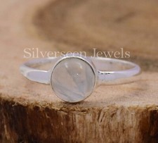 Natural Rainbow Moonstone Gemstone Ring, 925 Sterling Silver Ring, Gift For Her