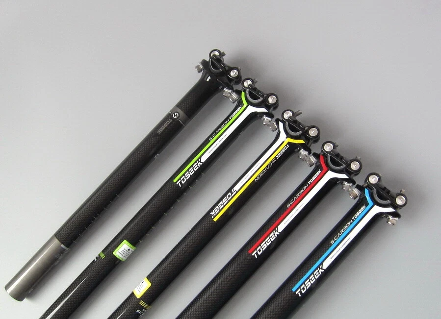 Tija de sillín de bicicleta de carretera MTB de aluminio de carbono 27,2 30,8 31,6*350 400 mm Foto 2 de 4