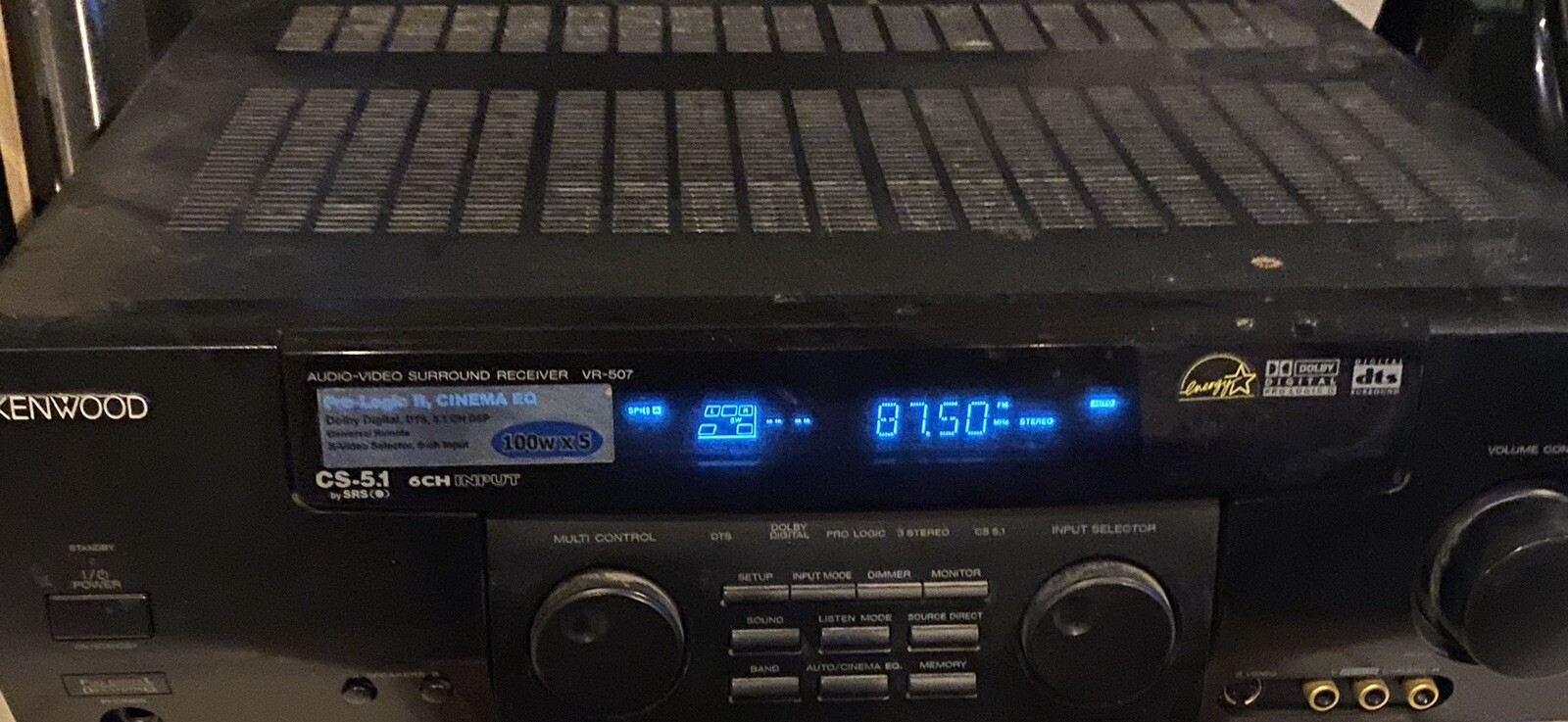Kenwood VR 507 5.1 Channel 500 Watt Receiver 19048129345 eBay