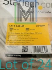 STARTECH 3FT CAT6 RJ45 WHITE SNAGLESS UTP PATCH CABLE N6PATCH3WH - 24PCS
