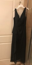 Black Prom Dress - Azazie Floor Length, size 10 polyester, Trim and Elegant 