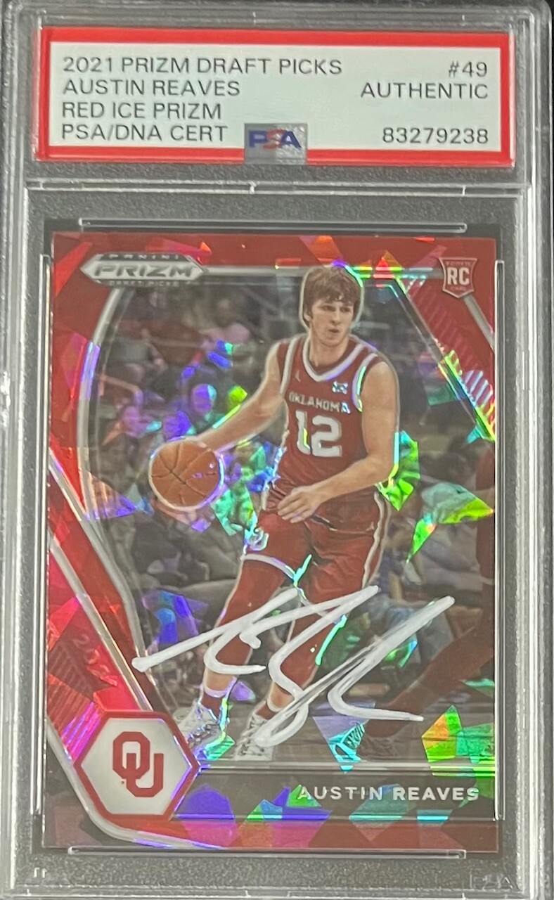 Austin Reaves 2021 Panini Prizm Red Ice Signed Rookie Card #49 Auto PSA ...
