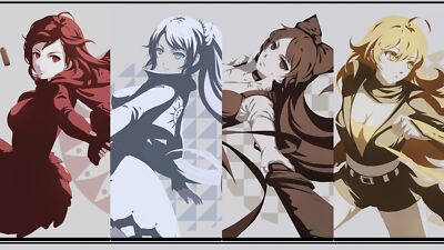 Anime girls anime rwby ruby rose yang xiao long blake playmat gaming mat