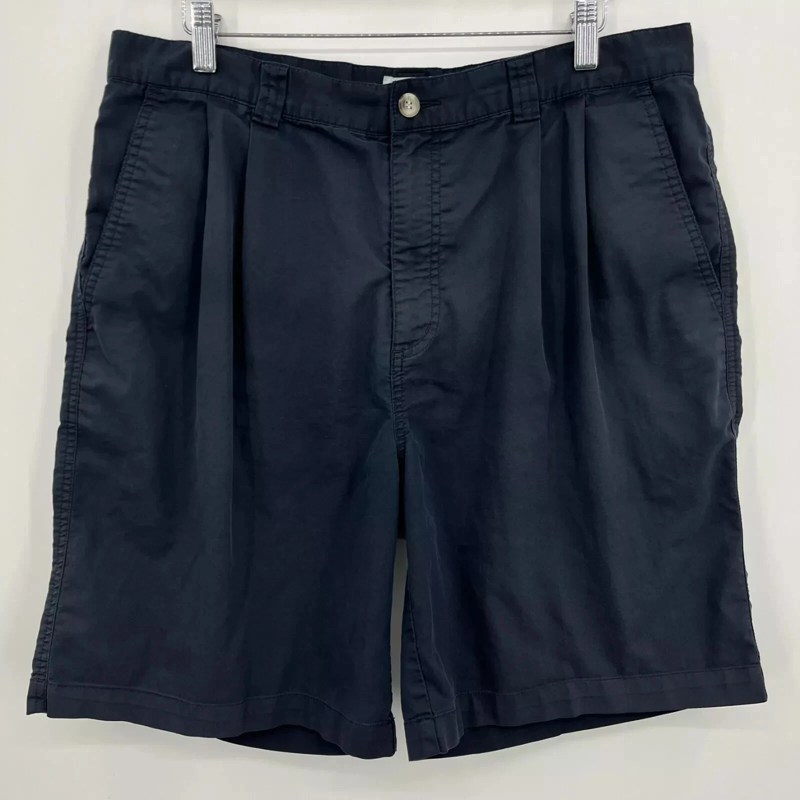 Adidas pantaloncino golf uomo 36 nero elasticizzato tinta unita piatto davanti misto cotone chino 9"