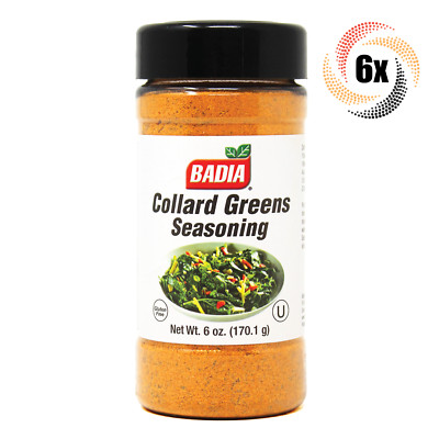 6x Shakers Badia Collard Greens Seasoning Fat & Gluten Free 6oz Fast Shipping!