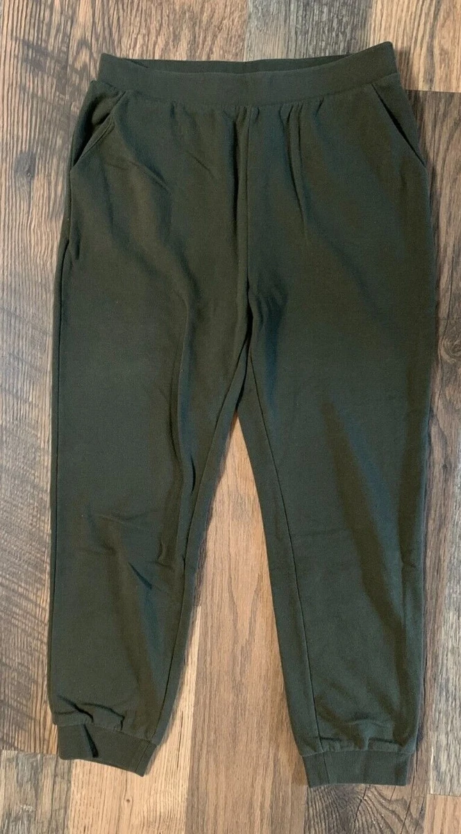 Forever 21 Ladies size Large Dark Green Elastic Wasteband Sweatpants  w/Pockets