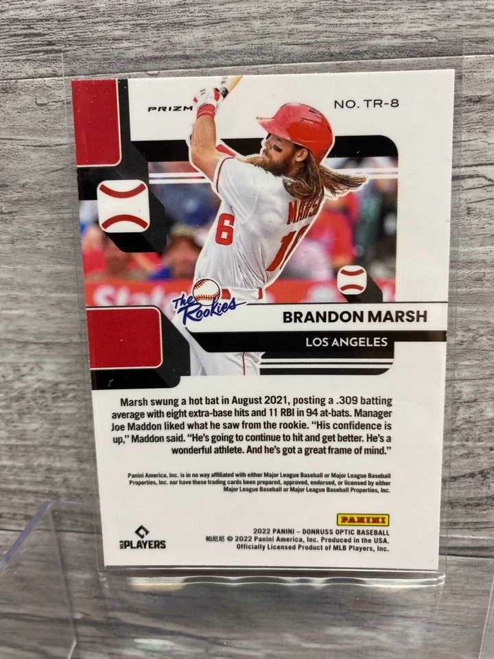 2022 Donruss Optic PRIZM Silver Holo Rated Rookie #41 Brandon Marsh - Image 2 of 2
