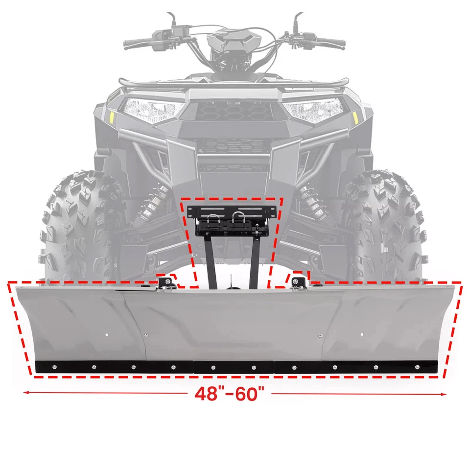 New Universal 48"-60" Snow Plow Blade Mount Kit For ATV UTV Powder Coated steel - Image 2 of 4