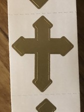 100 TANNING STICKER Stickers Scrapbooking Crafts GOLD CROSS