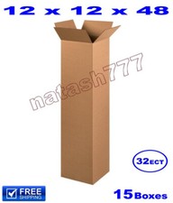 15 - 12x12x48 Cardboard Boxes 32-ECT Mailing Packing Shipping Corrugated Carton