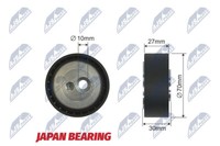 RNK-CT-008 NTY Spannrolle, Keilrippenriemen FüR CitroËN,Fiat,Lancia,Peugeot,Suzu