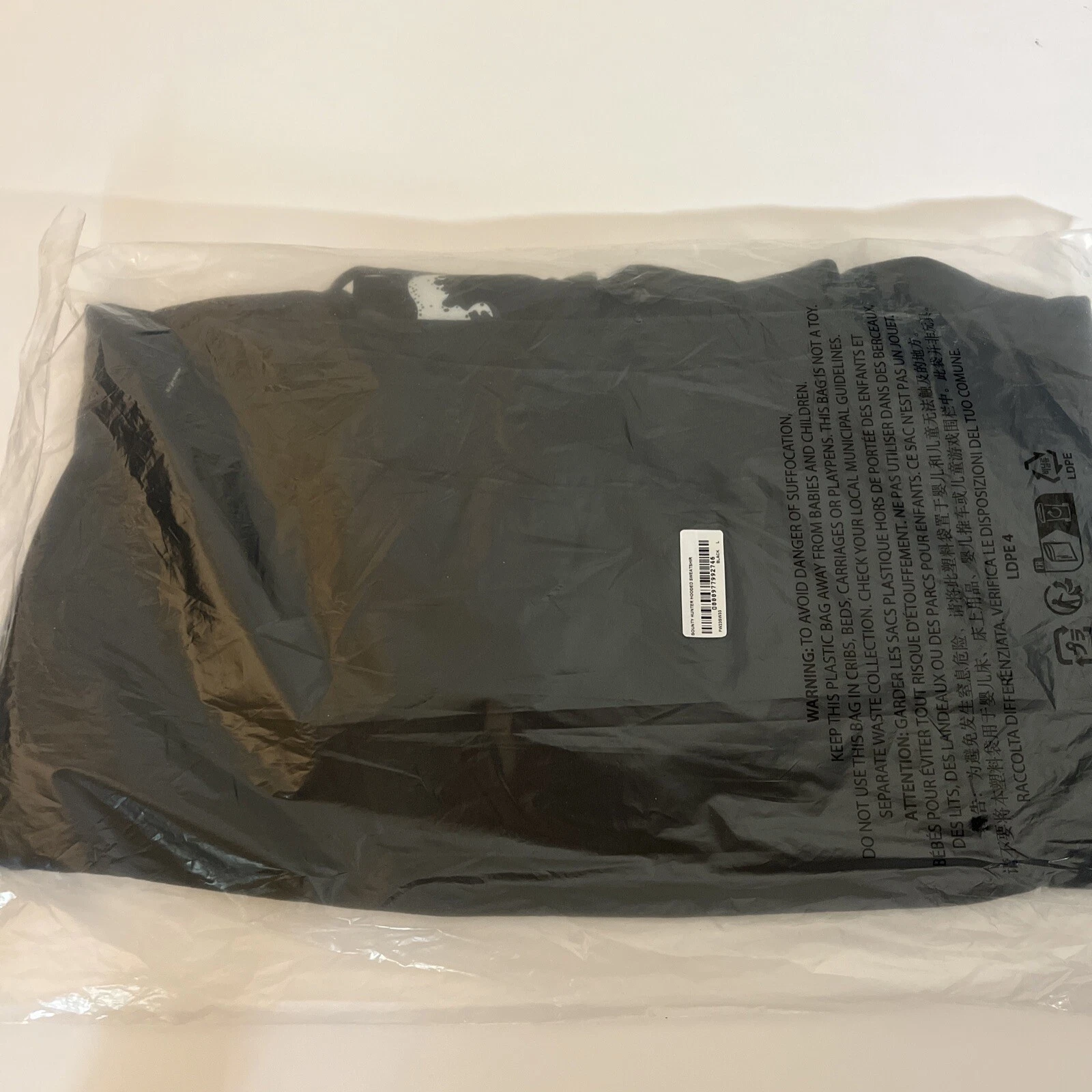 FELPA CON CAPPUCCIO SUPREME BOUNTY HUNTER NERA TAGLIA LARGE NUOVA (AUTENTICA) FW23