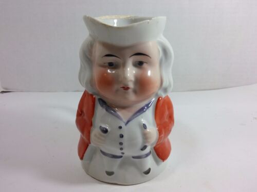 Vintage Germany Pottery Character Pitcher, Man in Red Coat - Picture 1 of 12