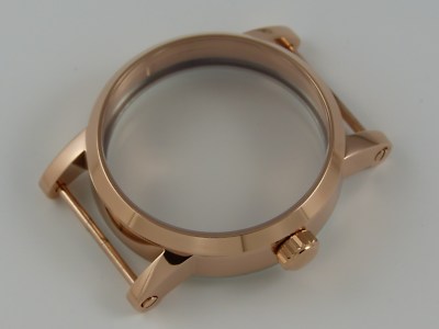Boîtier Montre En Acier Or Rosé 41mm Pour Mouvement ETA Unitas 6497/6498 - CYLIN Avec Verre Saphir