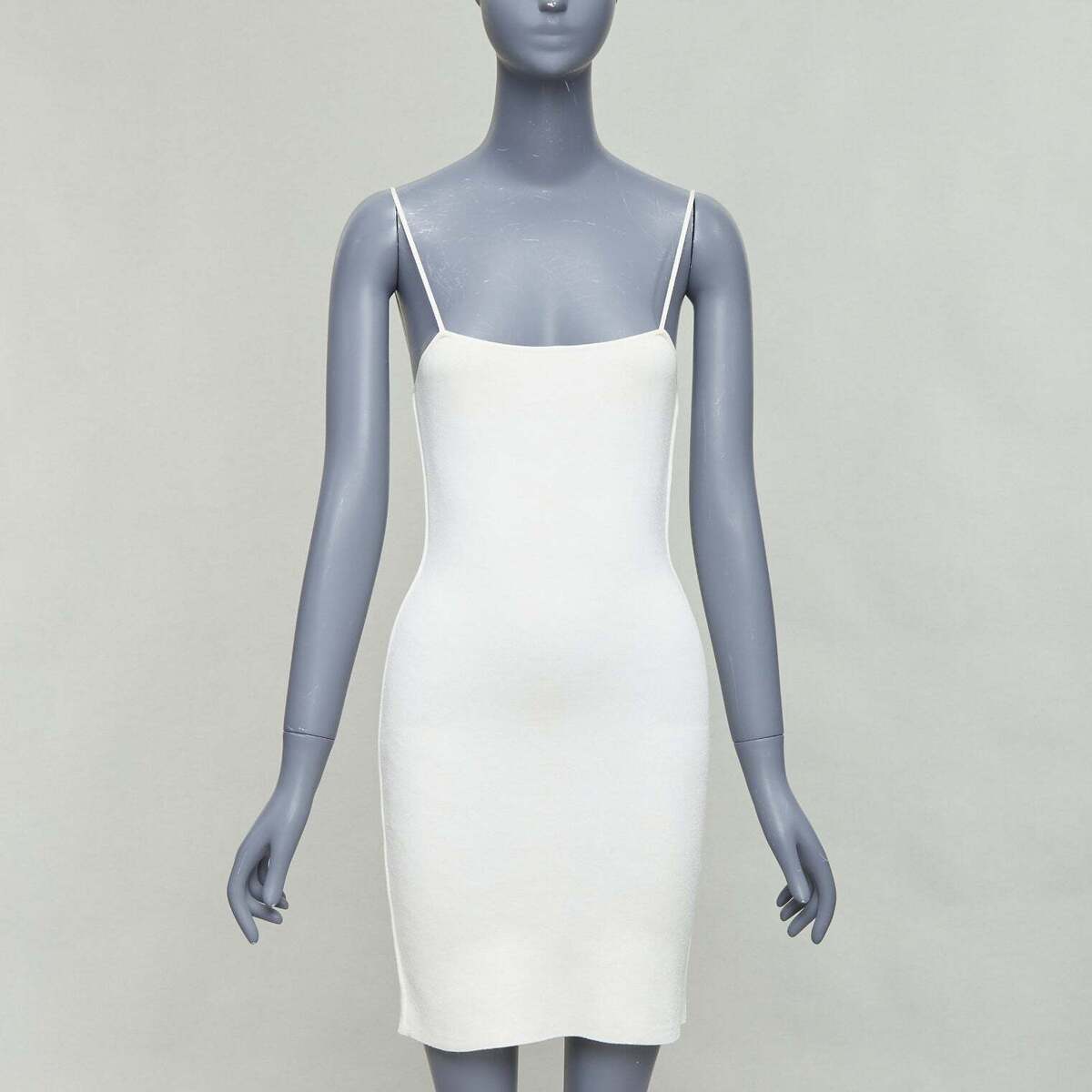 FENDI cream gold FF buckle cut out back strappy bodycon slip FENDI cream gold FF buckle cut out back strappy bodycon slip