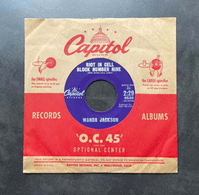 7'' Wanda Jackson - Riot In Cell Block Number Nine - US Capitol Rocker