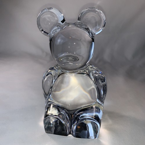 1980's Orrefors Sweden Clear Crystal Sitting Bear Figurine Paperweight-5 3/4"T - Picture 9 of 12