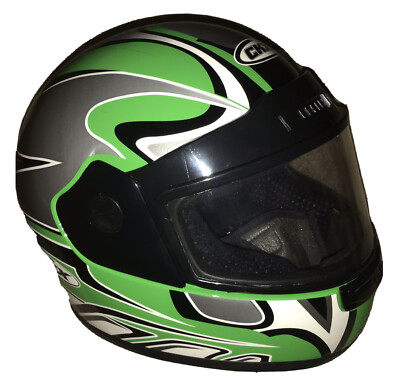 CKX VG-875 Full Face Motorcycle/Snowmobile Helmet  Large Green/Black Brand New