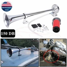 150DB 12V Super Loud Air Horn Compressor Single Trumpet Truck Train Boat Van Car