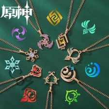 Genshin Impact Elements Pendant Necklace Unisex Cosplay Creative Anime Gift