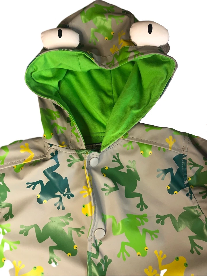 Дождевик Hartstrings Kitestrings Frog для мальчиков серый размер 2 глаза на подкладке с капюшоном - Изображение 2 из 4