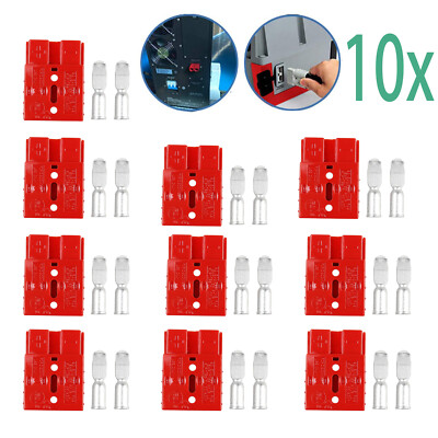 10x Für Anderson Batteriestecker mit Kupplung stecker 50A Steckverbindung Rot