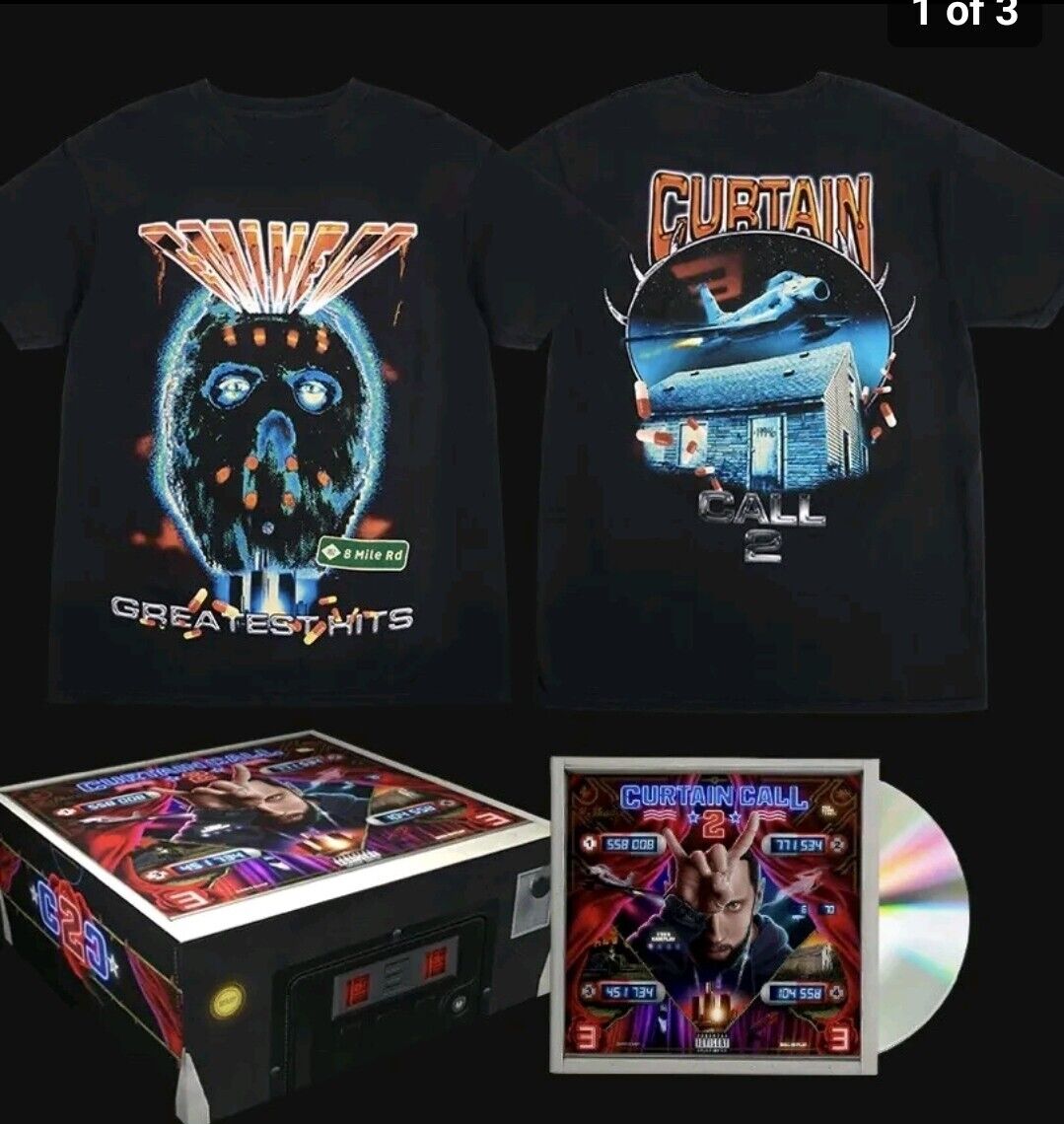 Eminem Curtain Call 2 CD Box Set-Size Large T-Shirt Eminem Curtain Call 2 CD Box Set-Size Large T-Shirt