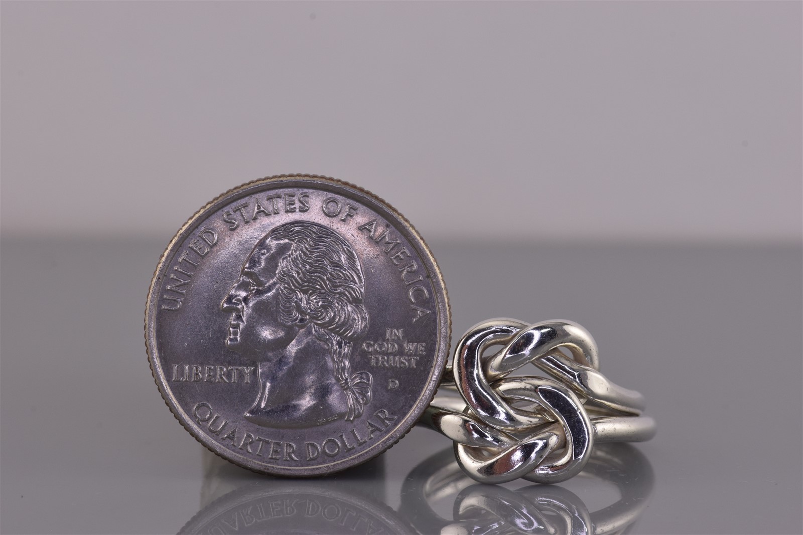 Sterling Silver 13mm Interlocking Double Love Kno… - image 8