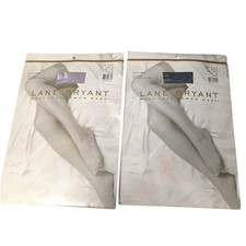 2 Lane Bryant Daysheer Nylon Pantyhose Size D Off Black and Light Gray