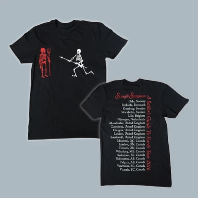 #ad Sturgill Simpson T shirt Tee 2017 men Short sleeve black cotton 65PA10 $28.04