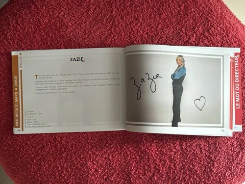 Programme Dédicacé Autograph Zazie Peu importe Volatil