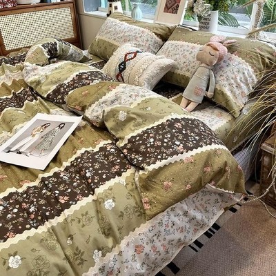 4pcs Duvet Cover Set- 100% Cotton Comfort Duvet Cover Set,a Duvet Cover,a Dee...