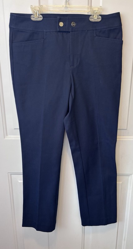 Women's Chaps Navy Blue Slim Fit Cropped Capri Pants/Slacks - Size 6P (Petite)