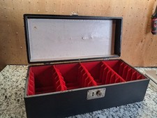 8 Track Case Carries Holder Holds 24 Tapes Cartridges Vintage Black
