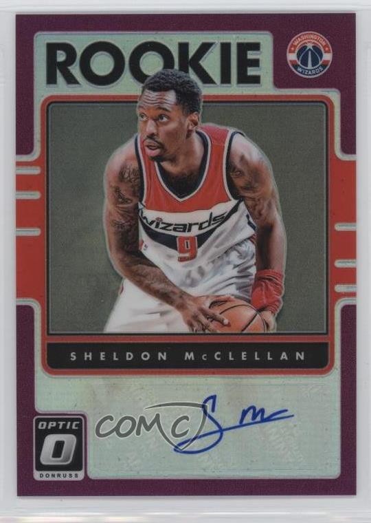 2016 Donruss Optic Rookie Signatures Purple Prizm Sheldon McClellan Auto RC 5l1