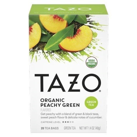 Tazo Teas Персиковый зеленый чай, органический, 20 пакетиков