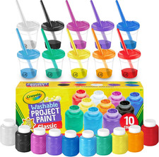 Kids Painting Set – Washable Non-Toxic Finger Paints (10 Colors of 2 Oz) with 10