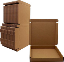 7X7X1 Inch Small Shipping Boxes 50 Pack, Brown Kraft Corrugated Cardboard Mailer