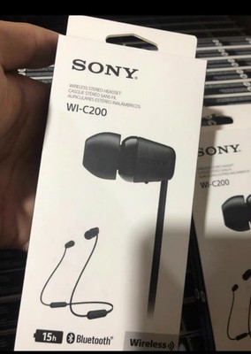 For Sony WI-C200 Wireless In-Ear Extra Bass Sport Headphones With Mic-Black