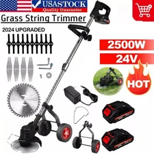 2500W Electric Cordless Weed Eater Brush Cutter Lawn Edger Grass String Trimmer