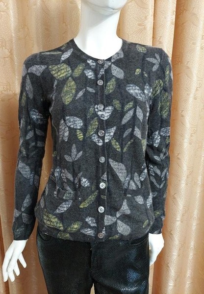 Women Laura Ashley Sweater Grey Angora S