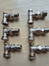 6 - Danfoss 15mm Nickel Plated Lockshield Valves