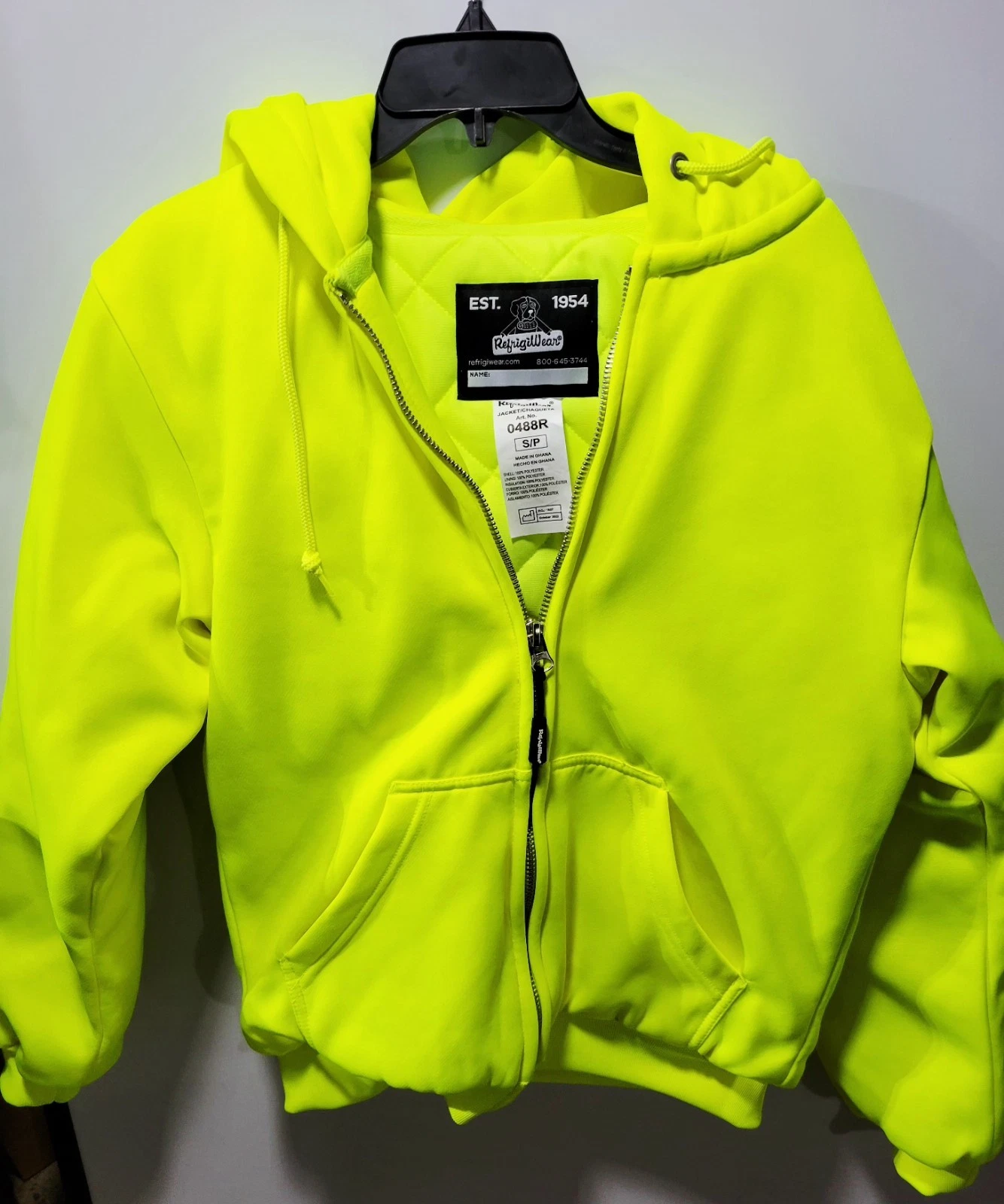 RefrigiWear Hoodie Mens Sz S/P Full Zip Jacket Thermal Lined Workwear 0488R
Opens in a new window or